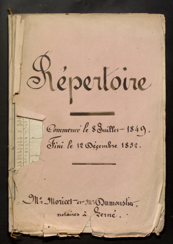 8 juillet 1849-25 novembre 1851