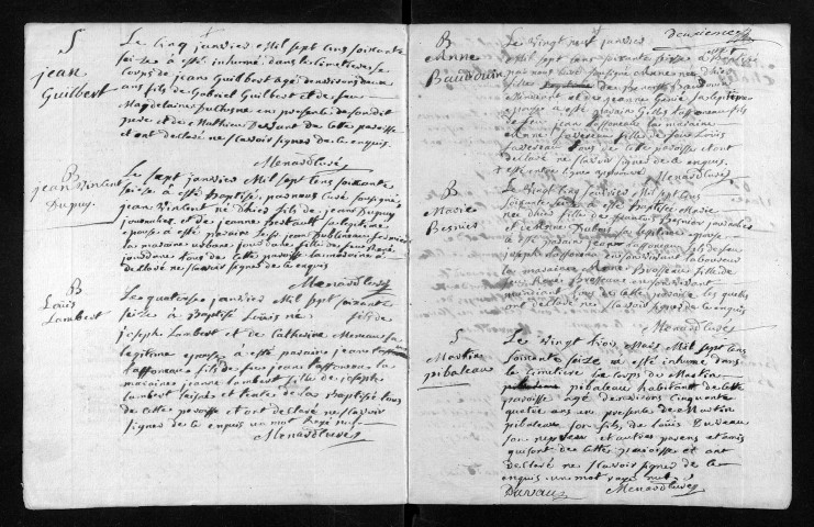 Baptêmes, mariages, sépultures, 1776