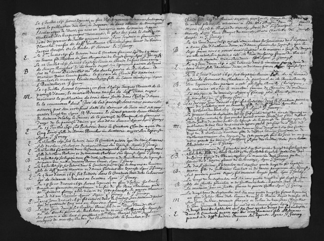 Collection du greffe. Baptêmes, mariages, sépultures, 1681 - Les années 1677-1680 sont lacunaires dans cette collection