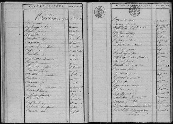 Naissances, mariages, décès