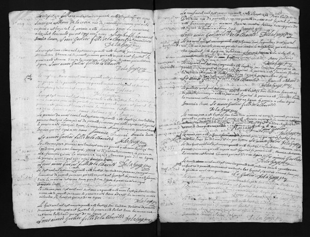 Baptêmes, sépultures, 1750 - Les actes numérisés des cotes 6NUM6/261/848 à 6NUM6/261/889 sont ceux de la collection du greffe