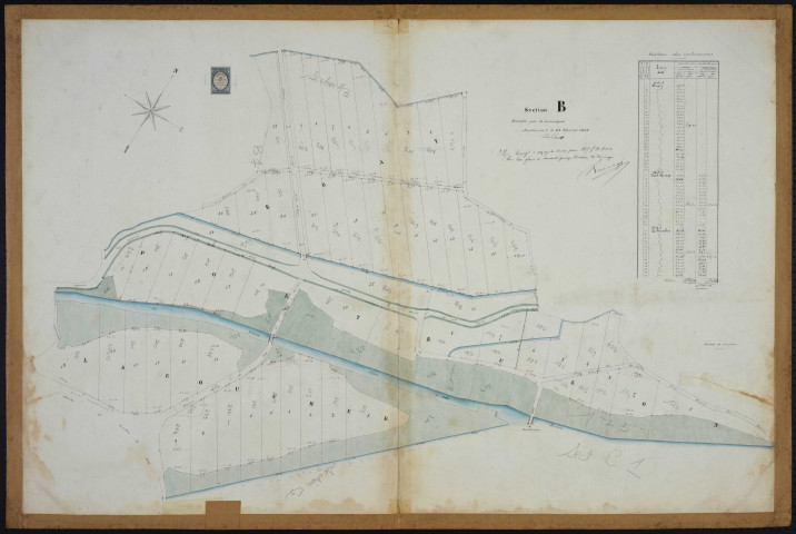 Plans des biens communaux de Bréhémont : tableau d'assemblage et sections A à K.