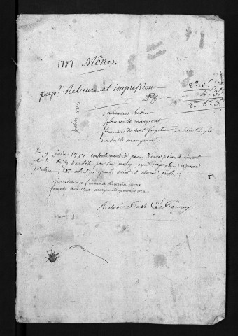 Collection du greffe. Baptêmes, mariages, sépultures, 1781-1782