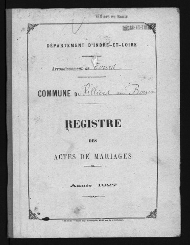 Mariages, 1927