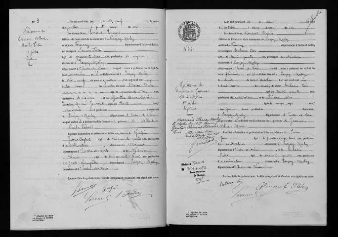 Naissances, 1906-1922