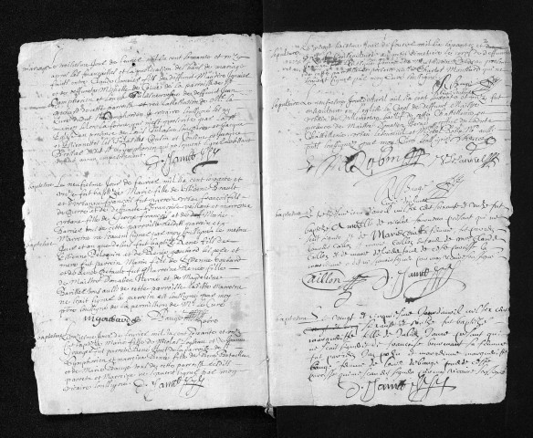 Collection du greffe. Baptêmes, mariages, sépultures, 1671-1674