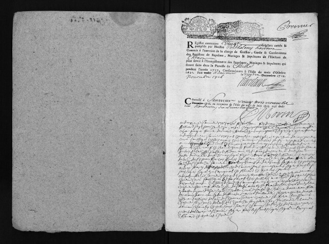 Baptêmes, mariages, sépultures, 1717