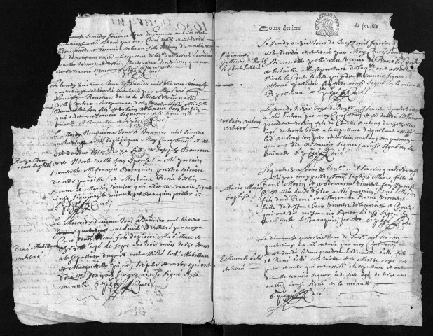 Baptêmes, mariages, sépultures, 1680