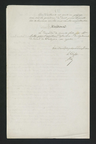 Arrêté préfectoral rejetant un sursis de travaux (24 décembre 1852)