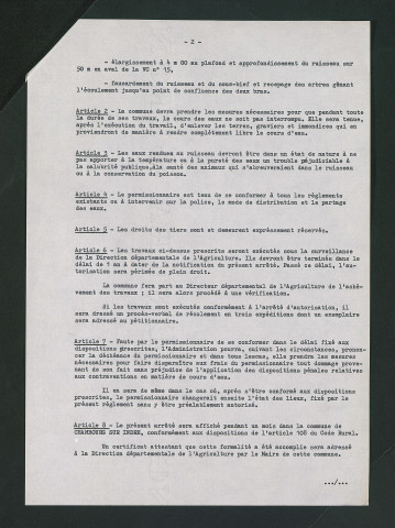 Arrêté préfectoral autorisant les travaux liés à l'aménagement du déversoir (18 janvier 1980)
