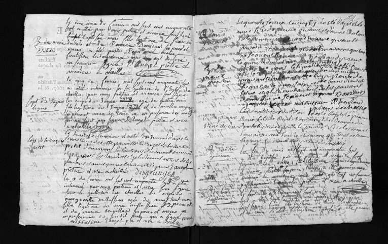 Baptêmes, mariages, sépultures, 1757-1758