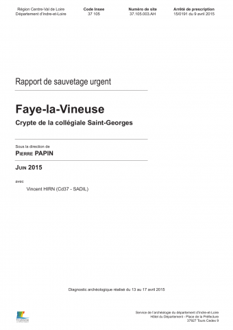 Faye-la-Vineuse, Crypte de la collégiale Saint-Georges